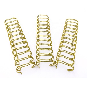 Spirale de <span class=keywords><strong>reliure</strong></span> double <span class=keywords><strong>anneau</strong></span> en métal doré avec revêtement PET pour cahiers et calendriers - Product Image 4