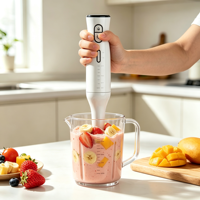 Nouveau design, batterie Li-on 2000 mAh, longue durée de vie, mixeur à main rechargeable avec lame détachable pour la cuisine à domicile, utilisation pour jus et hachage