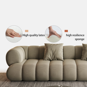 Облачный диван для гостиной caterpillar Nordic simple, большой угол квартиры, технология-fre, роскошный современный светлый диван из ткани - Product Image 5