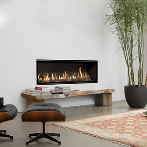 Crociera soggiorno contemporaneo interno 60 pollici 1524x720x380mm acciaio presa diretta telecomando camino a Gas naturale stufa - Product Image 2