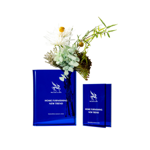 Wholesale Nordic Book Shaped Flower Vase Bud Modern Clear Decoration Wedding Acrylic Flower Vases