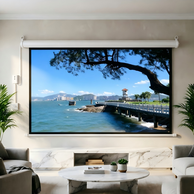 60/72/84/92/100/120/133Inch Electric Motorized Projection Screen Remote Control Wall Ceiling Mount Home Theater Projector Screen