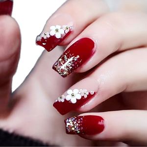 Faux ongles à presser en gros, style <span class=keywords><strong>Queen</strong></span>, pour une couverture complète des doigts, longueur <span class=keywords><strong>courte</strong></span>, en acrylique, avec colle, design cercueil pré-dessiné - Product Image 1