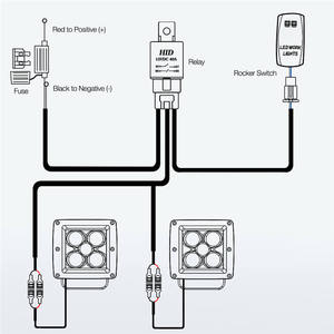 Lampu Kabut 12V Sakelar Rocker 16AWG 12V 40A Relay 1 Rakitan Utama dengan Lampu LED Kawat Harness - Product Image 4