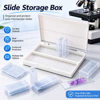 DeGao Plastic Pathology Slide Storage Box Microscope Slide Storage Box 1-100 Slots ABS Histology Pathology Lab Slide Holder Case