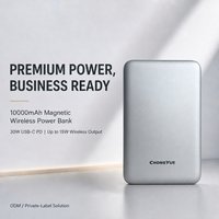 Batterie externe magnétique sans fil 10000mAh 30W PD 15W Charge rapide Aimant N52 Ultra Mince Portable CE FCC RoHS
