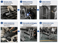 Banc de musculation incliné vers le bas avec charge de plaques, structure en acier, machine de fitness pour salle de sport commerciale