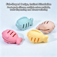 Jouet à mâcher en silicone de qualité alimentaire CWM en forme de poisson pour chat, durable pour le nettoyage dentaire et le soulagement de l'ennui
