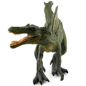 Giocattoli animali realistici giocattoli dinosauro Dino Action Figure, spinosauro verde con bocca mobile giocattoli di plastica, gioco educativo