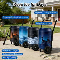 Chariot isotherme ZenithEco OEM 54L en acier galvanisé avec roues, durable et portable, option de logo personnalisé pour le camping