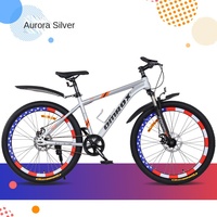Vélo de montagne Oushilong 26 pouces, cadre en acier à haute teneur en carbone, freins à disque mécaniques doubles, fourche amortissante, pneus antidérapants, simple vitesse