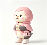 Figurine d'art personnalisée Pingouin en PVC et ABS, Statue de personnage de dessin animé, Fabrication OEM en Chine, Figurine personnalisée pour la vente en gros de produits de marque