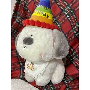 Peluche chien mignon Joyeux Anniversaire, jouet en peluche doux et moelleux avec chapeau d'anniversaire pour enfants, cadeau et décoration d'anniversaire - Product Image 5