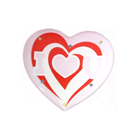 Vente chaude en gros personnalisé clignotant en forme de coeur insigne de bouton d'épingle cotillons insigne d'amour