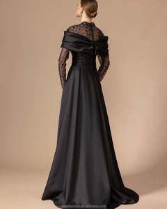 MD50096 elegante abito da sera <span class=keywords><strong>lungo</strong></span> in raso <span class=keywords><strong>verde</strong></span> <span class=keywords><strong>con</strong></span> maglia di cristallo in rilievo e grazioso abito formale a fessura per ospite di nozze di Gala - Product Image 6