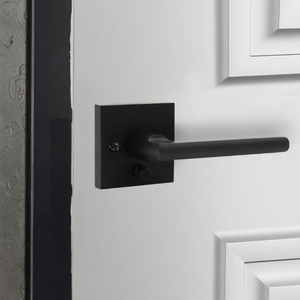Designer Brass Finish Zinc Alloy Modern Hotel Interior Door <b>Handle</b> Smooth Lever Grip Square Shape High Durability Right Hand - Product Image 3