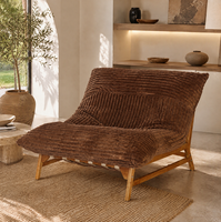 Fauteuil inclinable individuel en velours côtelé, style décontracté nordique
