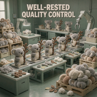 Peluche Koala Ultra Douce Personnalisée, Animal en Peluche Moelleux Tenant une Branche, Compagnon de Sommeil pour Bébé, Cadeau, Vente en Gros, OEM, ODM