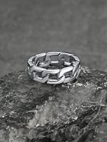Vente en gros de bagues pour hommes Joyyo Fashion en acier inoxydable 316L plaqué zinc noir, chaîne de 7 mm, personnalisées, style punk biker, pour cadeau
