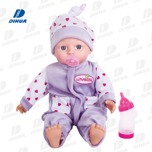 Poupées de chiffon avec bouteille et sucette, vêtements poupées 13 pouces doux bébé poupée pour filles cadeau d'anniversaire tenant un jouet en peluche vente en gros - Product Image 1