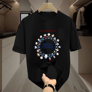 Summer Hong Kong Style <strong>Snoopy</strong> Cartoon Crew Neck <strong>T</strong> <strong>Shirt</strong> White Unisex Trendy Versatile Daily Casual Short Sleeve Tops - Product Image 1