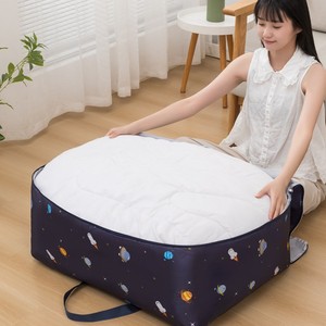 Ensemble de sacs de rangement pour vêtements et couettes, motif fusée bleu foncé, rectangulaires, en polyester, pour déménagement et usage polyvalent - Product Image 5