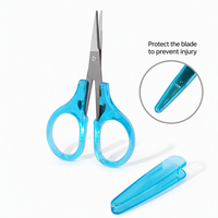 Mini ciseaux multi-usages pour couture et broderie, assortis de couleurs, en acier inoxydable, pointe droite avec housse de protection