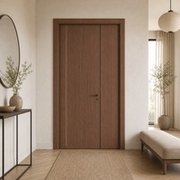 Portes Doubles Intérieures Modernes de Luxe en MDF Plaqué Mélamine, Sur Mesure, Taille Personnalisée pour Appartement, Bureau, Utilisation en Projet de Porte en Bois