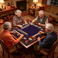 Tapis de Mahjong en boue de diatomée violette de Noël, antidérapant, insonorisant, pliable, imperméable, pour 4 joueurs, pour table de jeu, idéal pour les fêtes