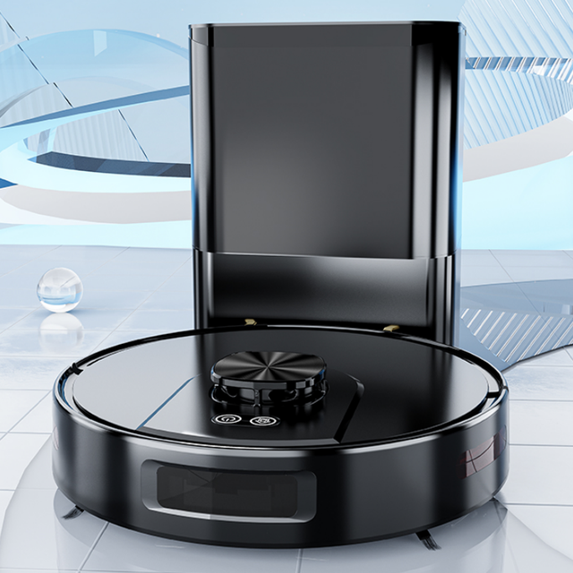 GEERLEPOL V2L-SJ Automatic Sweeping Mopping Robot Vacuum Cleaner LDS Navigation Self-emptying Auto Dust Collector Wet/Dry HEPA
