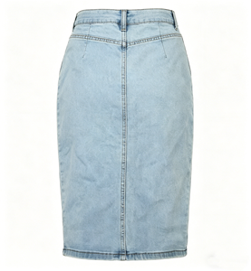 Falda Lápiz de Mezclilla de Color Sólido, Estilo Boutique, con Borlas, Vintage, Primavera-Verano, Estilo Europeo y Americano - Product Image 2