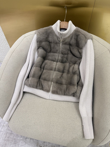 Manteau <span class=keywords><strong>court</strong></span> en fourrure de vison haut de gamme pour femme, style luxe Purple Label, fermeture éclair, coupe-vent, <span class=keywords><strong>trench</strong></span> décontracté, vêtement d'extérieur printemps - Product Image 4