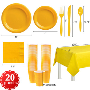 <span class=keywords><strong>Buon</strong></span> <span class=keywords><strong>compleanno</strong></span> <span class=keywords><strong>20</strong></span> persone festa stoviglie decorazione della tavola usa e getta in plastica tinta unita piatto di carta tazza set di stoviglie - Product Image 2