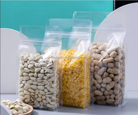 Main givrée transparente sachet de thé scellé à 8 côtés sac de date de lait alimentaire boucle main sac autoportant horizontal