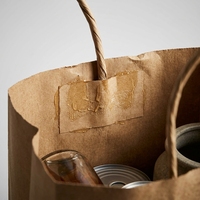 Sacs en papier personnalisés imprimés avec poignées pour emballage, boutique, shopping, livraison de repas et plats à emporter