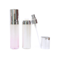 Botella Acrílica con Tapa Plateada para Cuidado de la Piel, 30ml 50ml 120ml, Botella de Plástico Vacía Blanca con Bomba para Loción