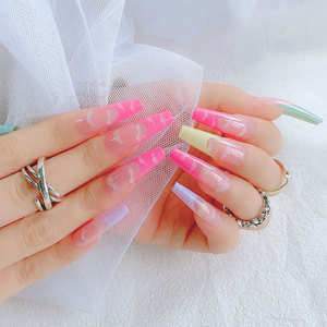 Faux ongles à presser longs style ballerine cercueil, style européen, couvrance totale, pointes d'ongles artificiels à porter, vente en gros - Product Image 4