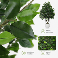 Arbre artificiel Ficus hyper-réaliste en PE 220 cm, résistant aux UV/au feu, emballage KD, écologique, pour aménagement paysager moderne, anniversaire, Pâques