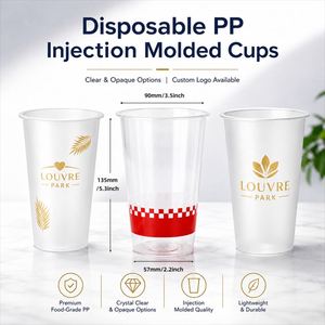 Vaso Desechable de Plástico PP para Bebidas de 16oz, con Logotipo Personalizado, para Conferencias, Exposiciones, Eventos, Reuniones, Uso Único, para Llevar - Product Image 3