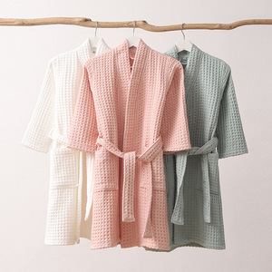 Luxury100% Cotton Double-Layer <strong>Waffle</strong> Bathrobe Unisex Parent-Child Children's Bathrobe Sleep <strong>Robe</strong> <strong>for</strong> Home Hotel - Product Image 1