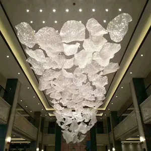 Fait sur mesure moderne grand lustre en cristal de luxe nordique lumière décor plafond suspension suspension pour hôtel