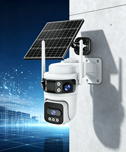 Caméras IP Wi-Fi solaires PTZ V380Pro App 12MP à 3 objectifs AOV avec détection humaine PIR - Product Image 1