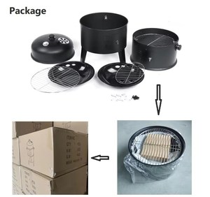 3 in 1 forno fumatore esterno barile verticale all'aperto Barbecue a carbone casa del fumo per carne e pesce fumo Barbecue forno - Product Image 6