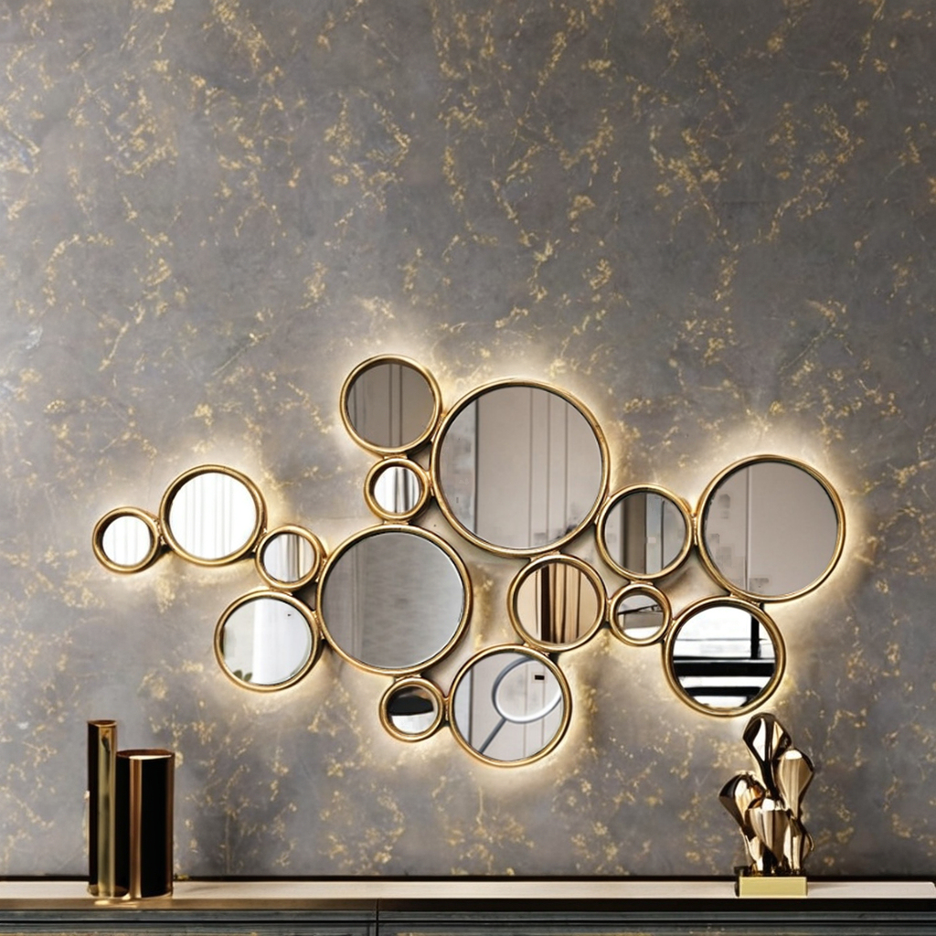 Customized Modern Glass Wall Mirrors Art Deco Home Decorative Hanging for Living Room Furniture Wall Mirrors · image 3