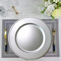 Assiettes de Présentation Dorees Style Classique en Gros pour Événements de Mariage, Assiette de Présentation à Perles Dorées