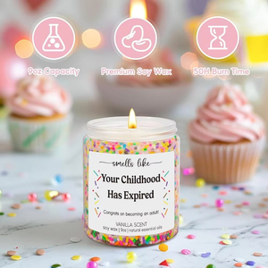 Gâteau d'anniversaire au soja naturel <span class=keywords><strong>Bougie</strong></span> parfumée unique avec gâteau d'anniversaire Notes de crème au beurre <span class=keywords><strong>Bougie</strong></span> de cadeaux d'aromathérapie pour la relaxation - Product Image 3