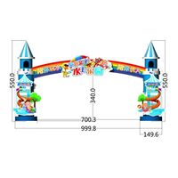 Arco Inflable Gigante Personalizado con Pancarta de Arcoíris y Personajes de Dibujos Animados para Parques Acuáticos y Entradas de Áreas de Juegos Infantiles