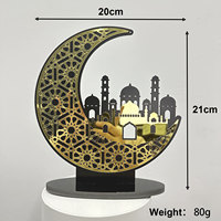 Miroir décoratif pour la maison en bois gravé en acrylique musulman de couleur personnalisée, écologique, or, croissant de lune, mosquée, masjid, vente chaude