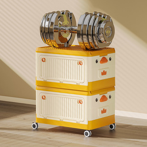 <b>Kids</b> Toy <b>Storage</b> Organizer With Wheels Cartoon Design For Children's Room Foldable <b>Storage</b> <b>Box</b> For Blocks And Books - Product Image 4