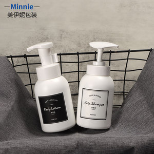 White Hdpe Plastic <b>Bottles</b> 300ml Shower Gel <b>Bottle</b> 500ml Shampoo <b>Pump</b> <b>Bottle</b> With Emulsion <b>Pump</b> Head For Daily Care Products - Product Image 3